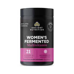 Ancient Nutrition Women’s Fermented Multivitamin bottle with capsules for daily immune support