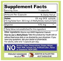 Label detail of AND GIVE US TODAY OUR DAILY L-Methylfolate, purity and testing