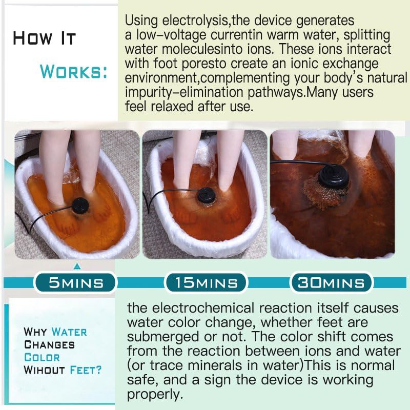 ANDECH Upgrated Ionic Foot Bath visible bubbles indicate ongoing ion activity and relaxation