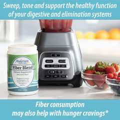 Scoop of Anderson Fiber Blend dissolving in water for easy daily intake.