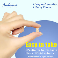 Andmino L-Lysine Gummies showcase trehalose sweetness as a gentler sugar option.