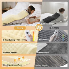 Andola heating pad uses denser wires to provide stable, even heat over wide areas.