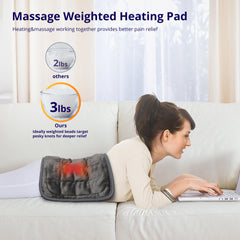 Andola heating pad shows massage modes and heat level controls for customization.