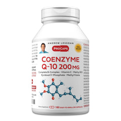 Andrew Lessman CoQ10 200 mg bottle pouring capsules for energy support