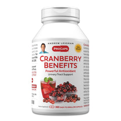 Andrew Lessman cranberry 360 capsules in bottle for urinary health support.