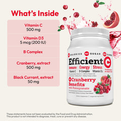 ANDREW LESSMAN Efficient C + Cranberry Benefits drink mix being poured for quick hydration
