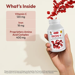 ANDREW LESSMAN Iron Plus capsules show amino acid chelated iron for bioavailability.