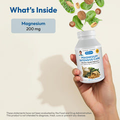 Andrew Lessman Magnesium Intensive Care label detail, dairy-free and gluten-free formulation.