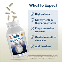 Andrew Lessman Night Time 360 capsules packshot emphasizes eco-friendly packaging.