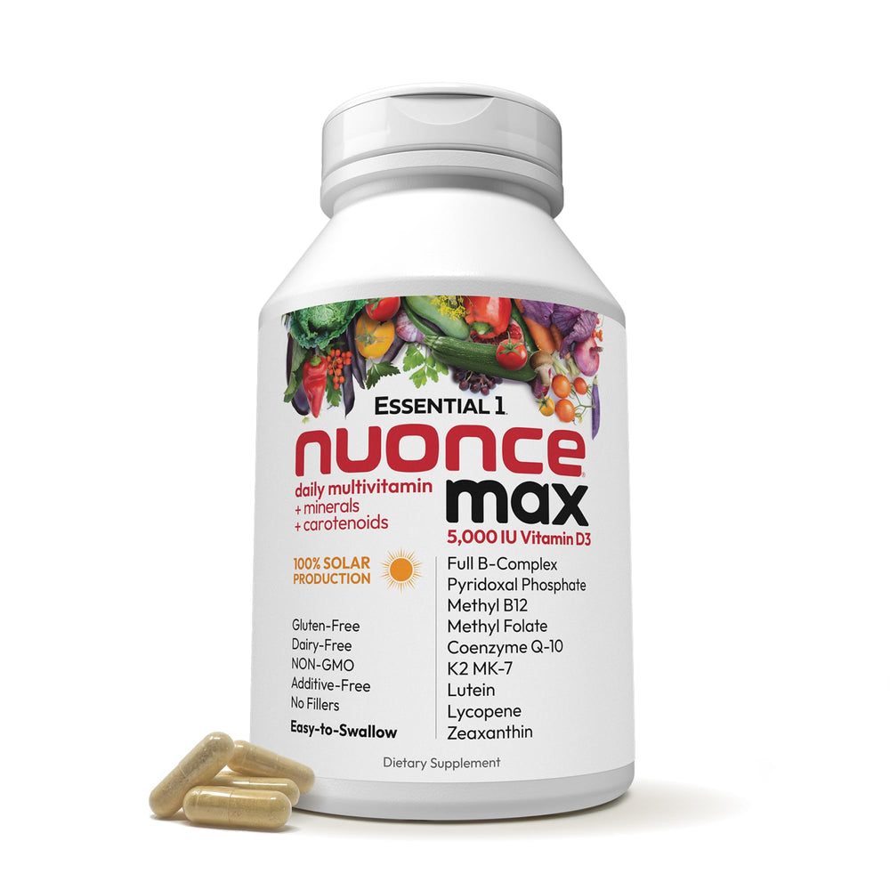 ANDREW LESSMAN nuoncemax bottle-front shows a pure, additive-free daily multivitamin