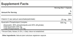 Andrew Lessman Quercetin 500mg capsules close-up emphasizing high-absorption phospholipid formula.