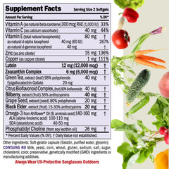 Andrew Lessman Ultimate Eye Support label closeup highlights pure, allergen-free formula for easy digestion.
