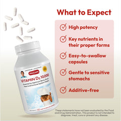Andrew Lessman Vitamin D3 capsule close-up demonstrates gentle, stomach-friendly formula.