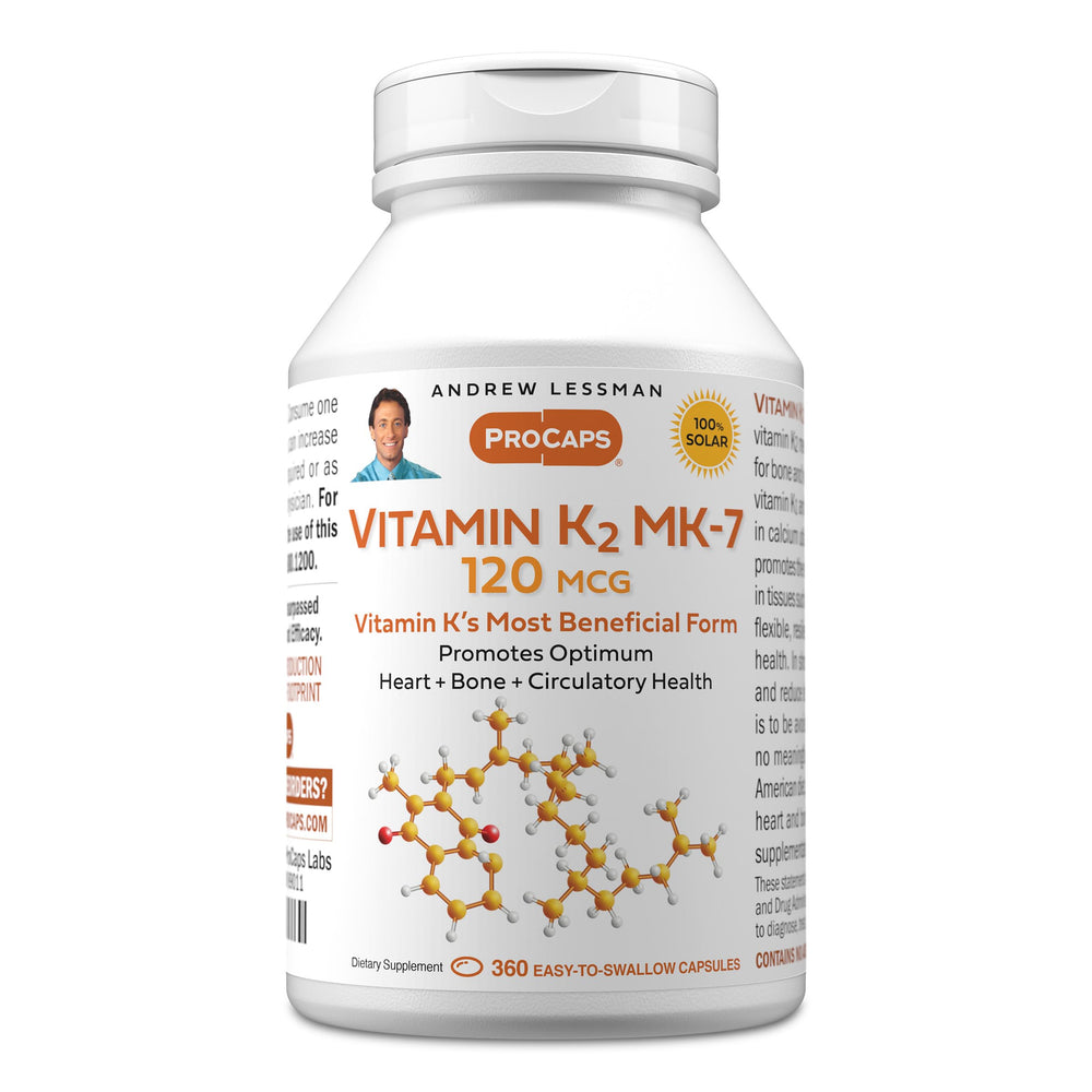 Andrew Lessman Vitamin K2 MK7 bottle front view highlighting quality and calcium support