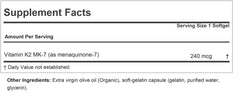 Andrew Lessman Vitamin K2 MK7 softgels bottle label highlights MK-7 potency for bone health.