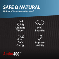 Andro400 Ultra Max T packaging on shelf indicating everyday vitality.