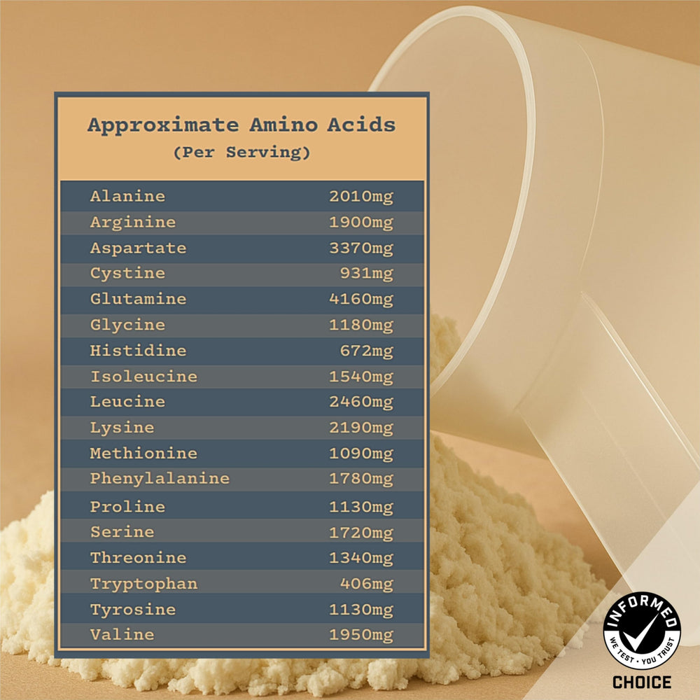 Anea Nutrition egg white protein ingredient list close-up highlights complete amino acids.