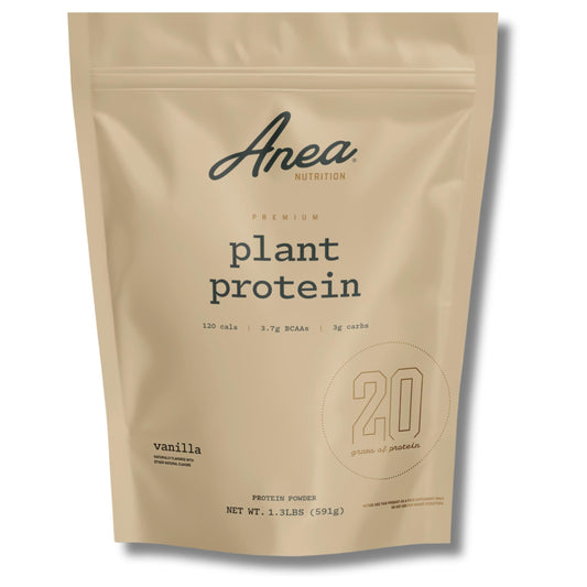 Anea Nutrition Plant Protein Vanilla bottle with clean label and smooth texture expectation.