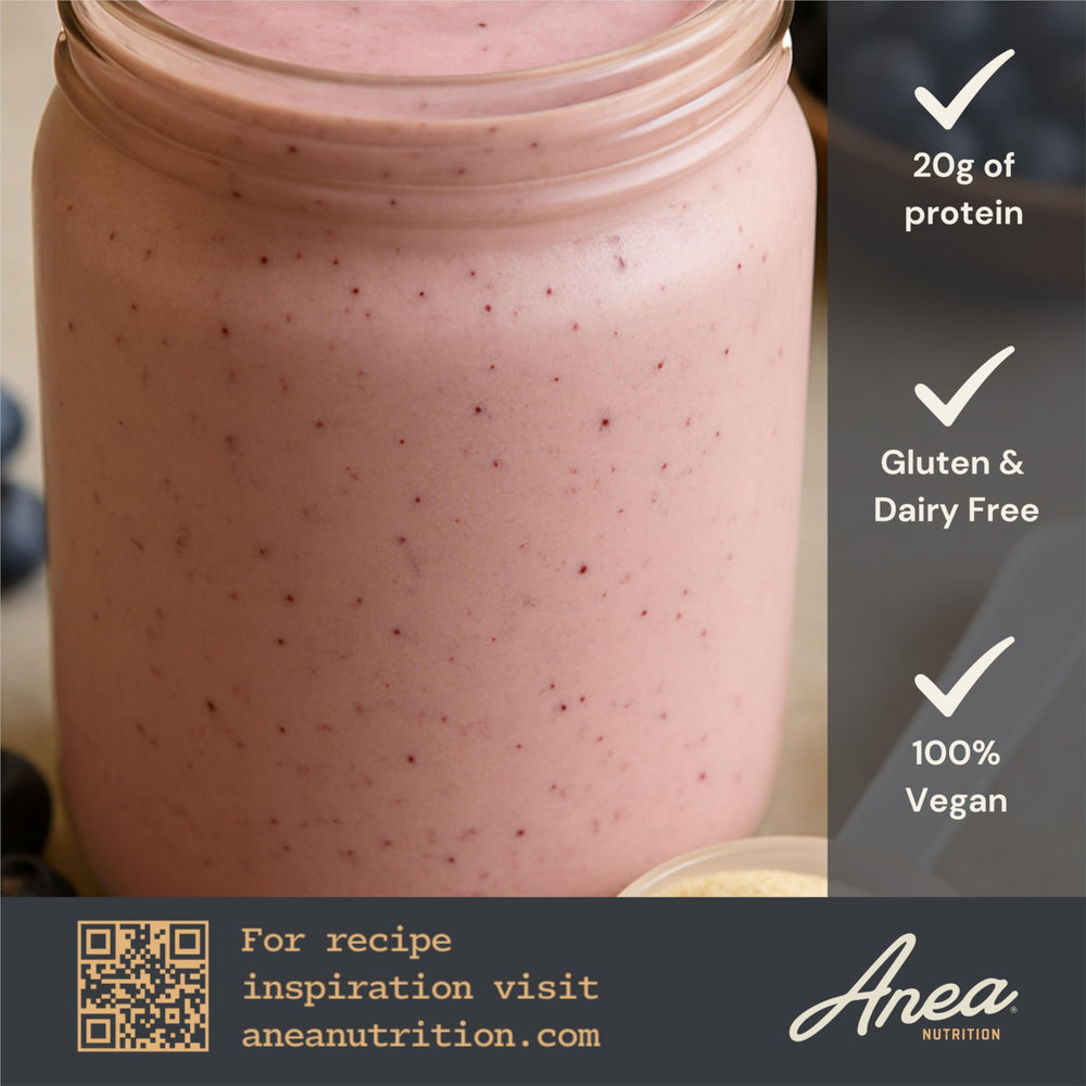 Anea Nutrition Plant Protein Vanilla packaging shows Informed Choice certification.
