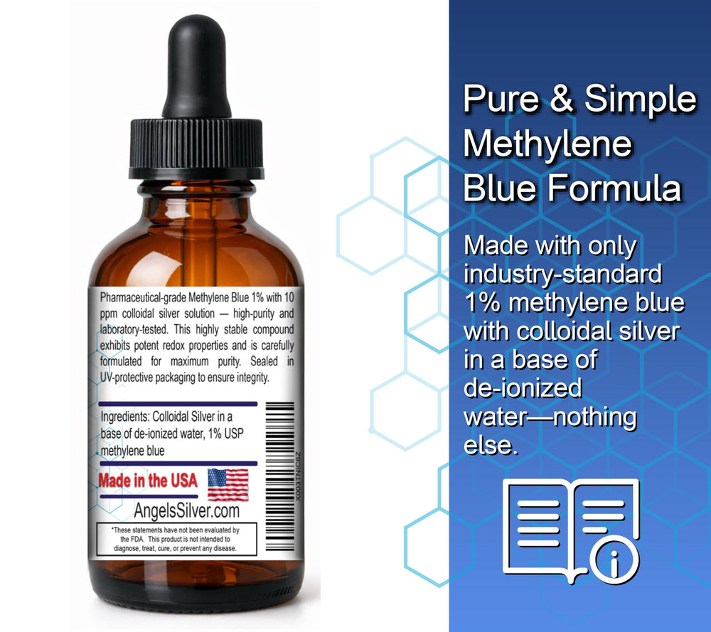 Angels Lab Close-up Methylene Blue; vivid color and purity.