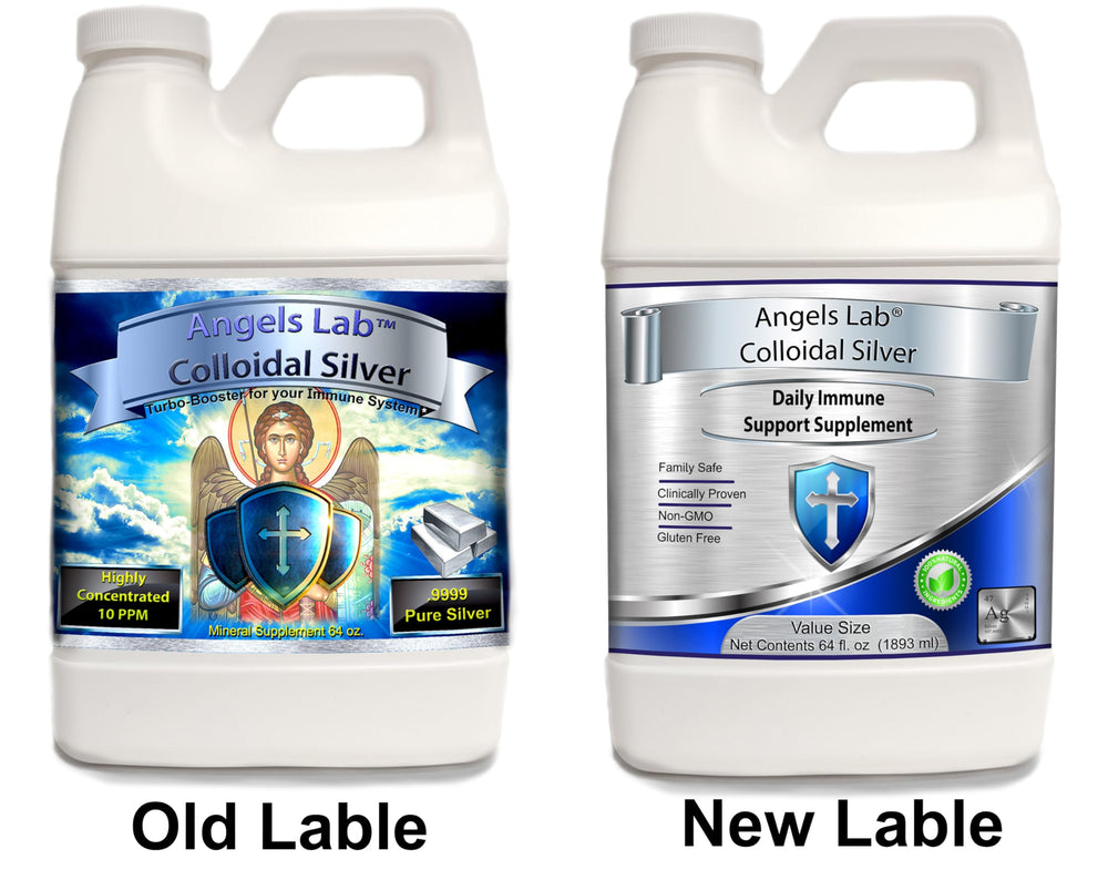 Angels Lab Colloidal Silver bottle pour demonstrates ready-to-use versatility.