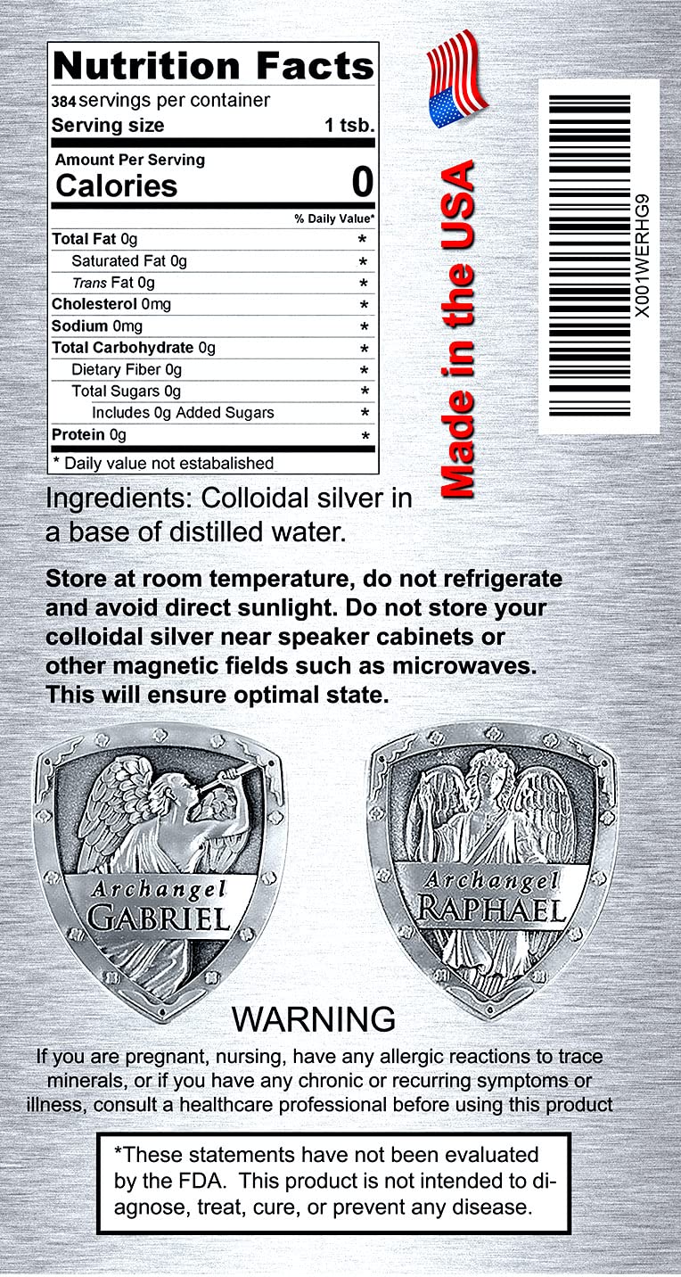 Angels Lab Colloidal Silver clear solution emphasizes purity and small particle clarity.