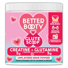 Angry Supplements Better Booty Glute Scoop bottle highlights 2in1 sugar-free formula.