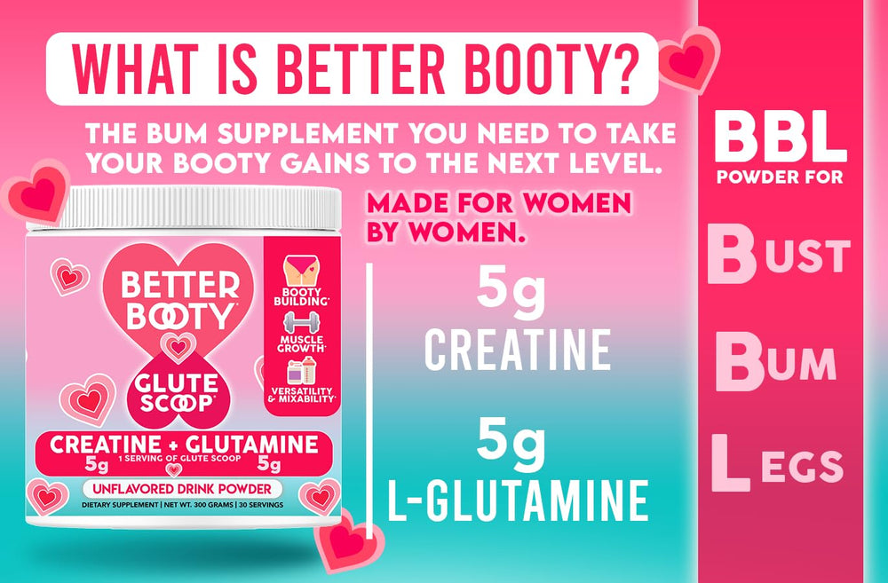 Better Booty Glute Scoop mixed into a shake for versatile use.