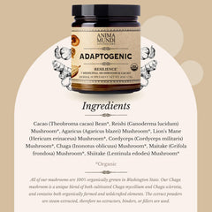 Anima Mundi Adaptogenic 7 Mushroom Drops being poured, illustrating easy daily use.