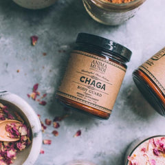 Anima Mundi Chaga powder stirred into coffee for a comforting morning ritual.