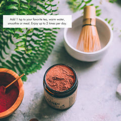 Anima Mundi Apothecary collagen co-nutrients with horsetail near the jar, signaling bone and nail support.