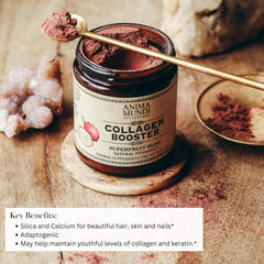 Anima Mundi Apothecary Superfruit Bliss ingredients closeup, highlighting berry extracts for nourishment.