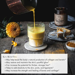 Anima Mundi Apothecary vegan collagen powder scoop shown beside the bottle for easy daily use.