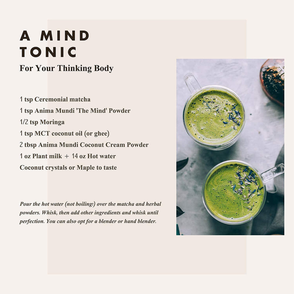 Anima Mundi Mind Energizing Brain Tonic bottle label for everyday rituals supporting mood.
