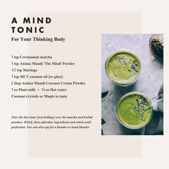 Anima Mundi Mind Energizing Brain Tonic bottle label for everyday rituals supporting mood.