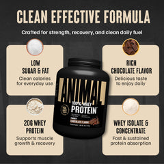 Animal 100% Whey creamy texture in a glass ideal for anytime protein boosts
