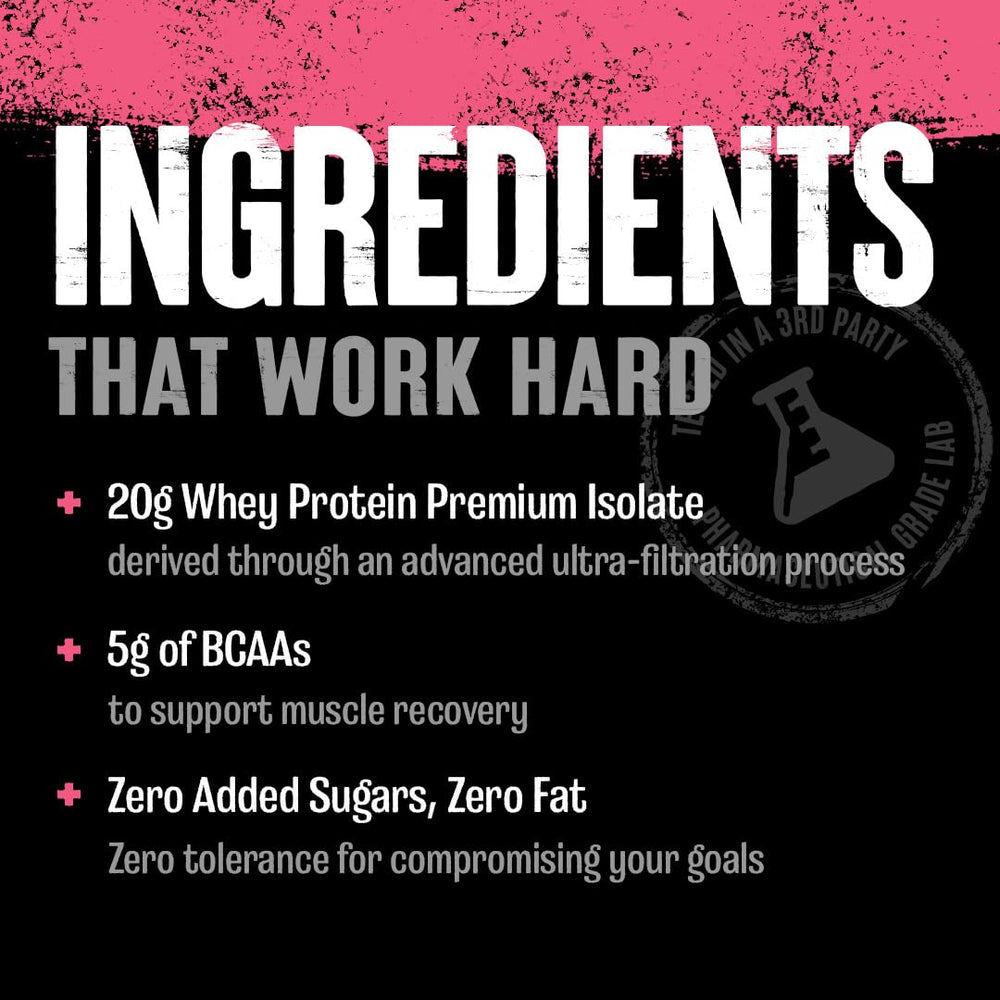 Pouring Animal Clear Whey into a glass reveals a smooth, clear drink.