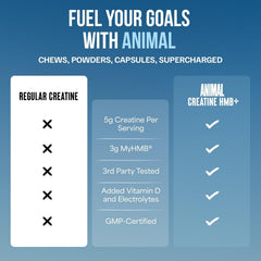 Ingredient panel of Animal Creatine HMB Powder on packaging