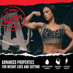 Closeup of label highlighting active ingredients for focused fat burning.