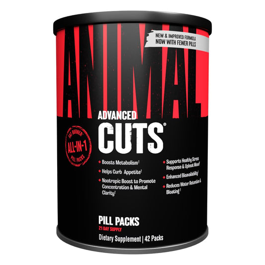 Animal Cuts single-dose pack for portable energy and focus support.
