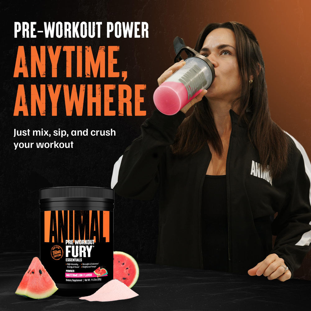 Animal Fury pours into a glass for quick mix and smooth texture.