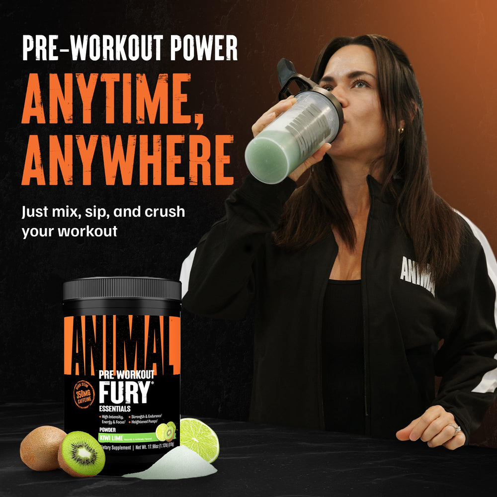 Animal Fury kiwi lime tub closeup shows citrulline and beta alanine in the formula.