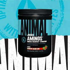 Animal Juiced Aminos mixed in glass showing hydration and flavor.