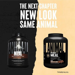 Animal Meal scoop in bowl demonstrates easy mixing for post-workout recovery