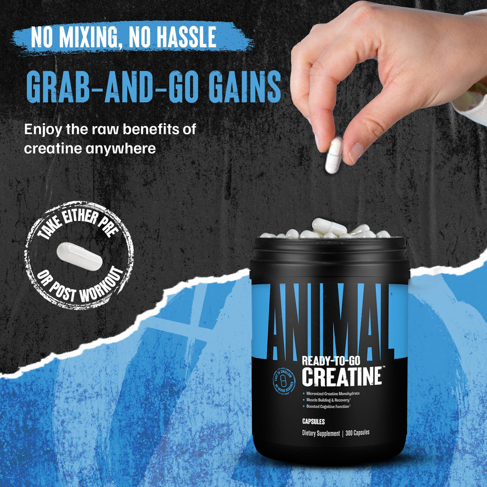 Close-up of label shows 2.5g per serving and 300 capsules