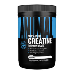 Animal Micronized Creatine unflavored bottle supports consistent energy during training.