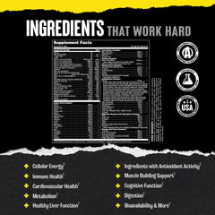 Animal Pak spectra-blend ingredients provide natural energy and cellular support.