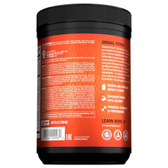 Close-up of Animal Primal label highlighting key ingredients and caffeine