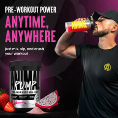 Animal Pump Non-Stim powder-mix demonstrates hydration friendly pre-workout preparation.