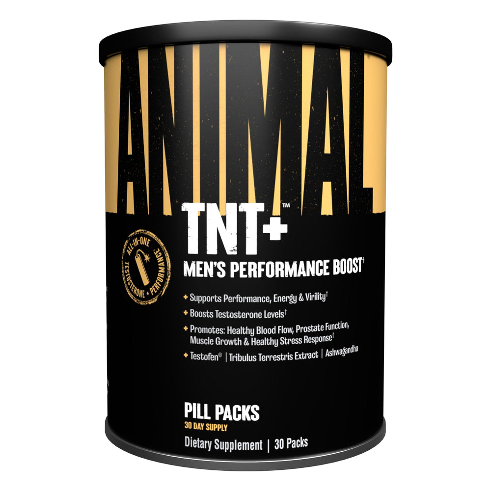 Animal TNT+ bottle front label highlighting the men's health blend